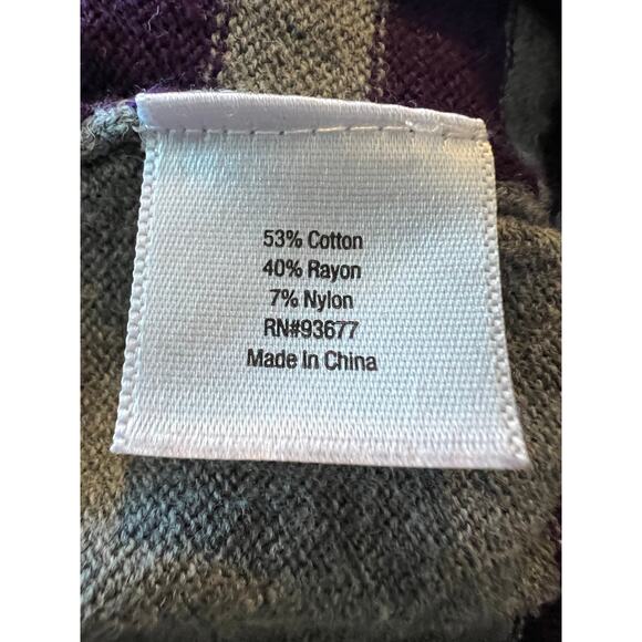 A.N.A. Purple Lightweight Striped Purple Gray Sequins Sweater Large - Picture 14 of 14